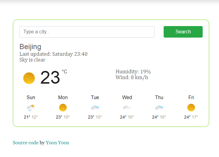 Weather project preview